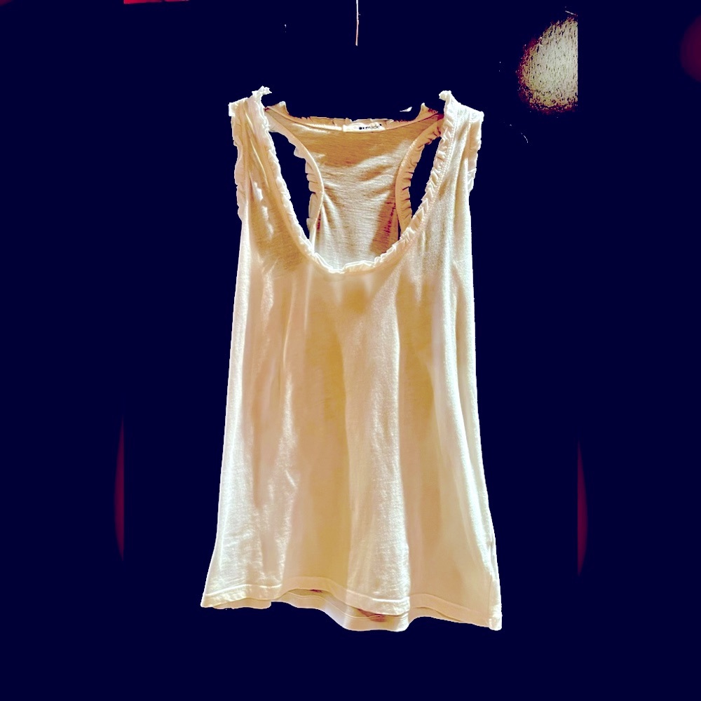 Made. Ruffled cotton tank top. Size S.